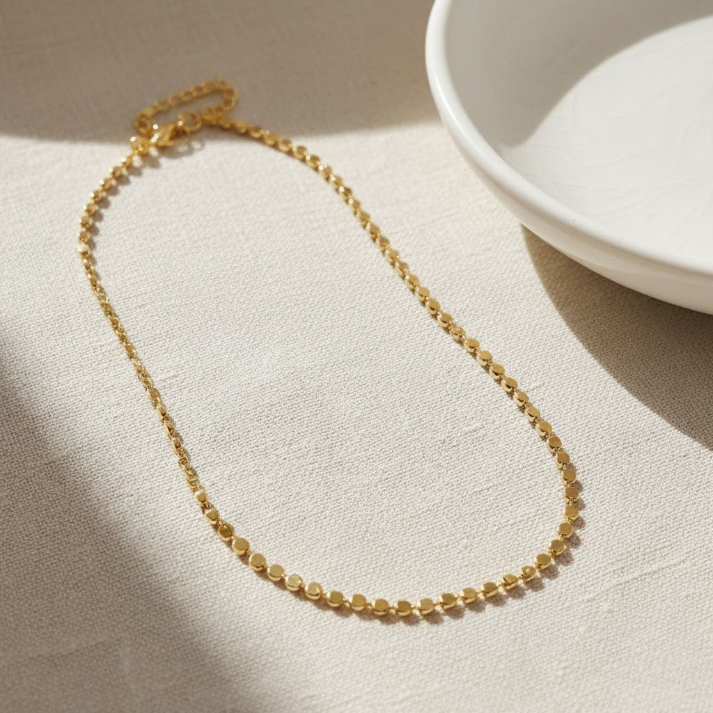 Celestine "Aurora" Işıltılı Pul Zincir 316L Çelik Kolye - Görsel 4