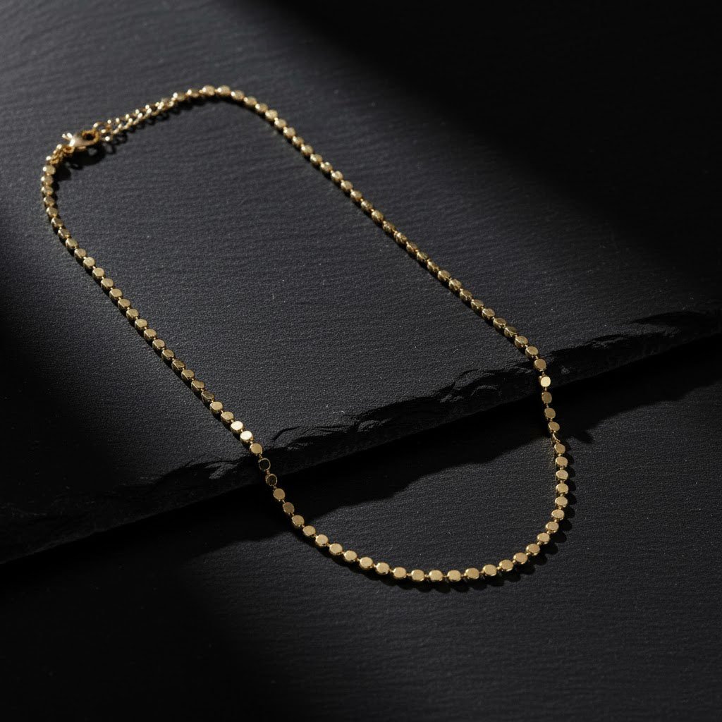 Celestine "Aurora" Işıltılı Pul Zincir 316L Çelik Kolye - Görsel 3