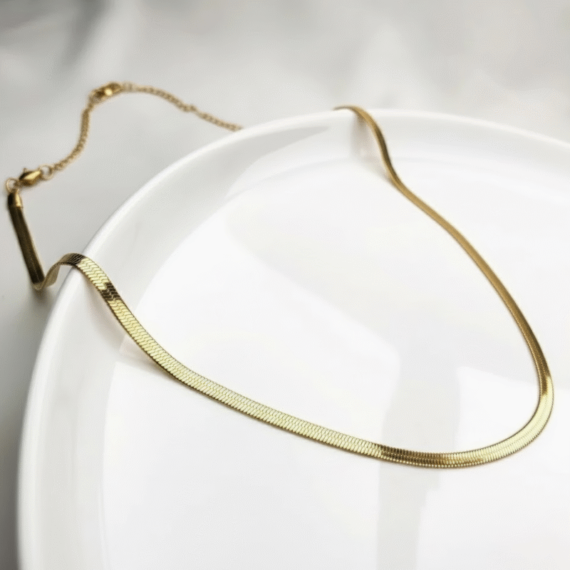 Celestine "Verona" İtalyan Yassı Zincir 316L Çelik Kolye